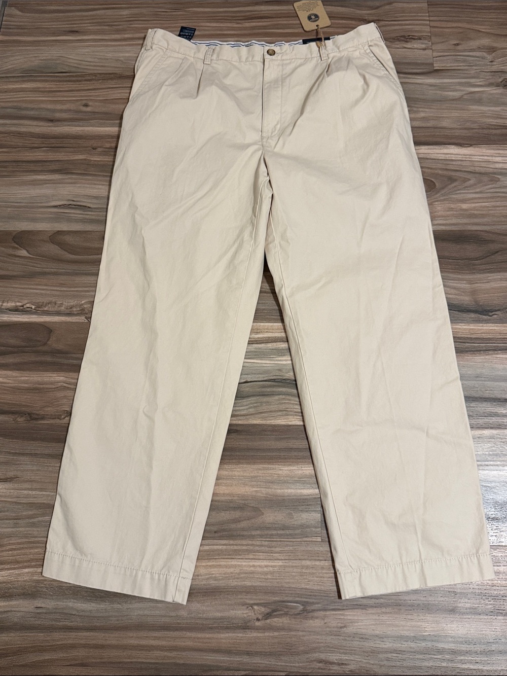 Tommy Hilfiger Mens Club Pleat Front Chino Pants Sz. 40x32 Khaki Flat Front NWT